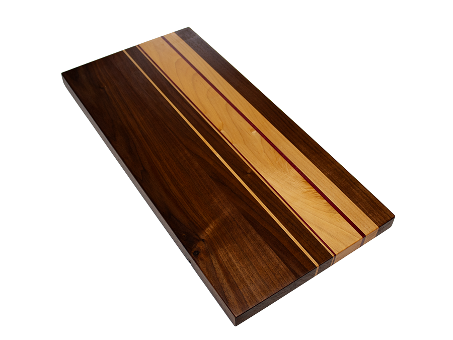 Walnut serving board left top angle view